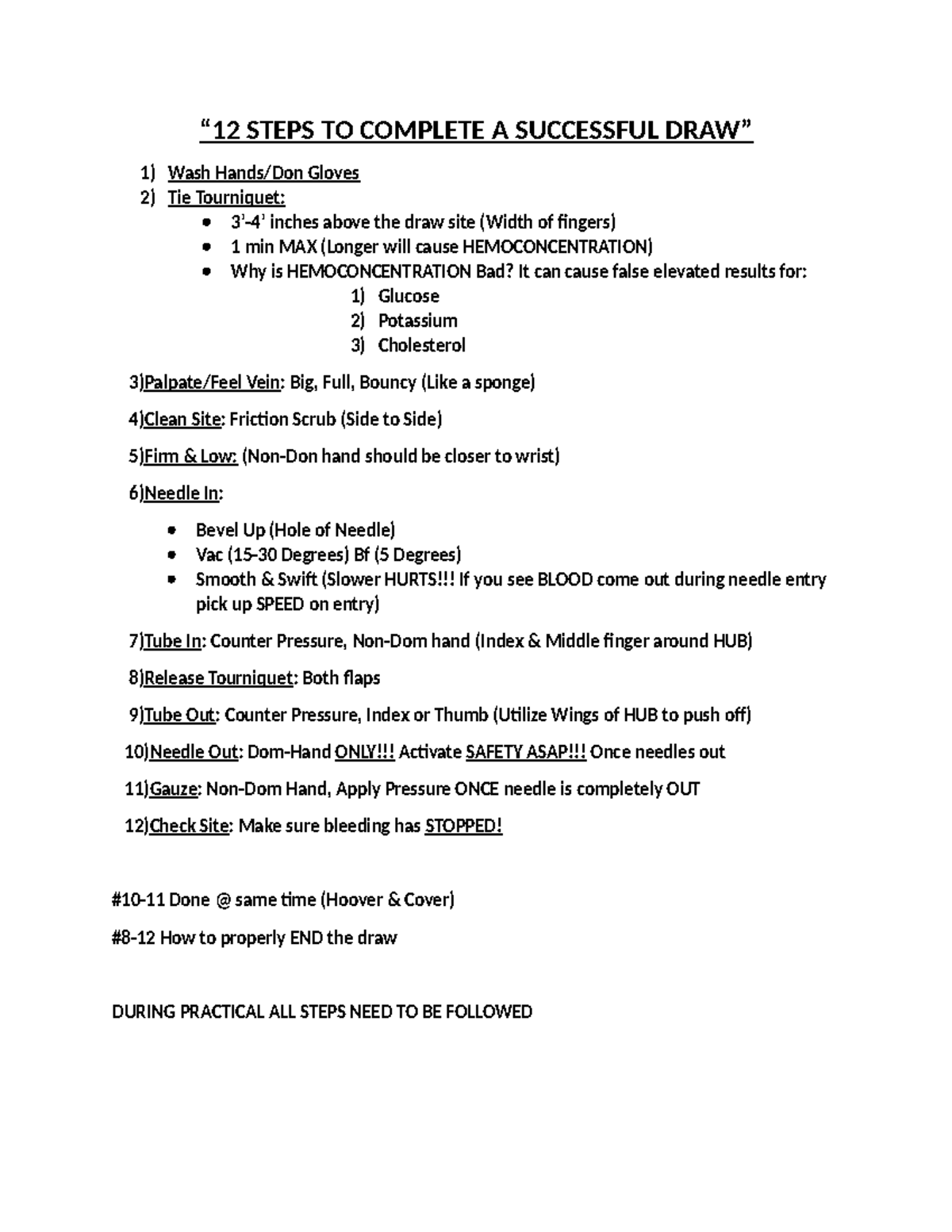 12 Steps for Successful Blood Draw Techniques (Course Code: PHLEB101 ...