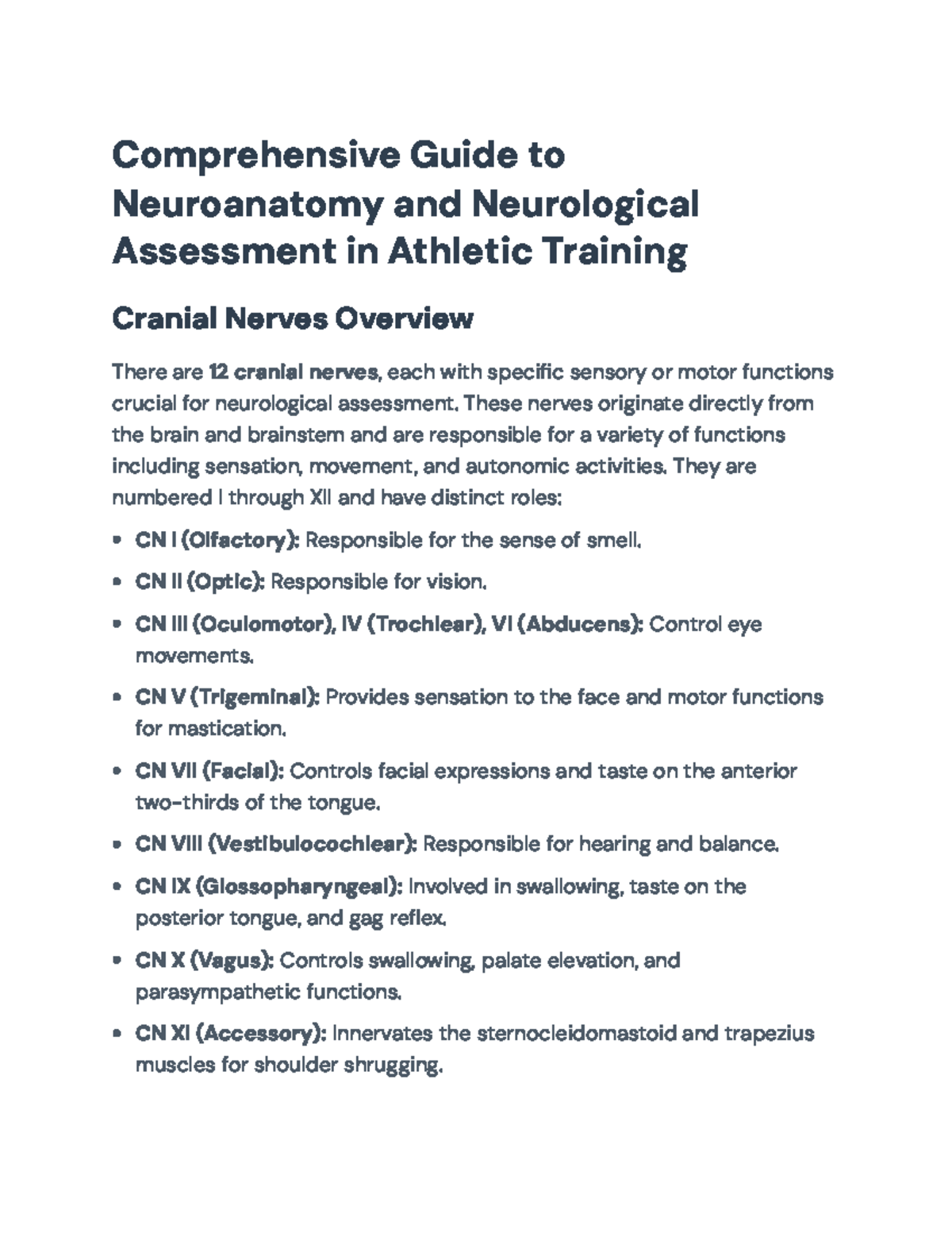 Comprehensive Guide to Neuroanatomy & Neurological Assessment in AT ...