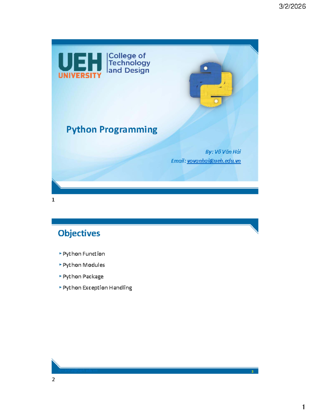 Python Programming: Functions, Modules, Packages & Exception Handling ...