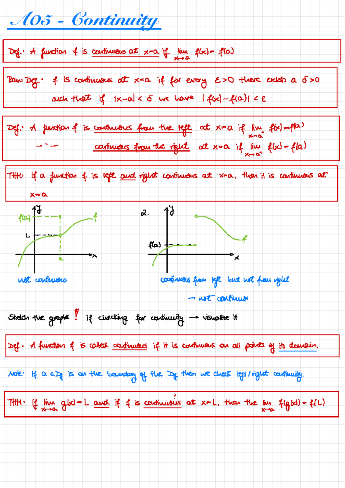 Calc 1A Continuity: Understanding Function Continuity and Theorems ...