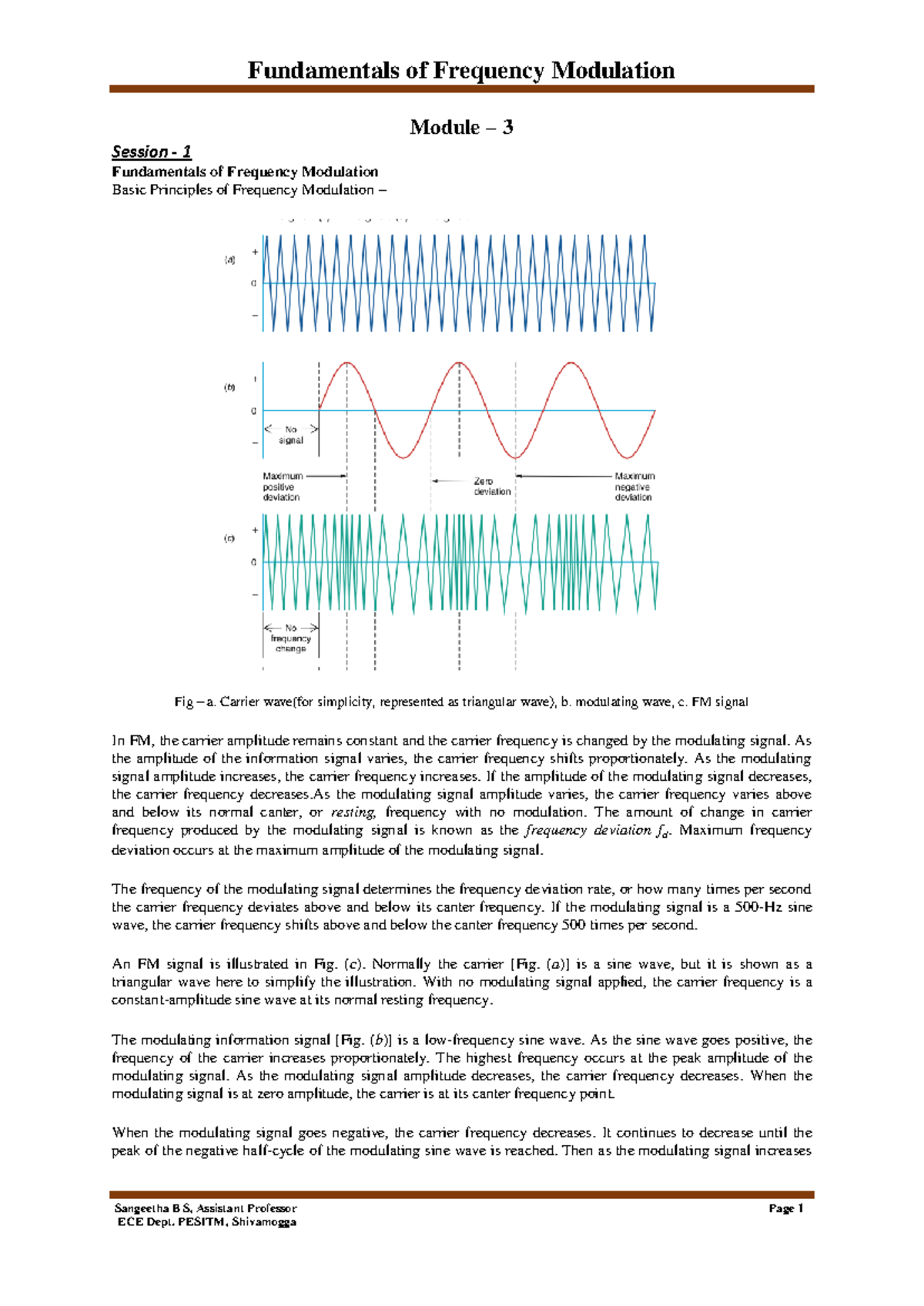 Module 3 - Notes on Fundamentals of Frequency Modulation Techniques ...