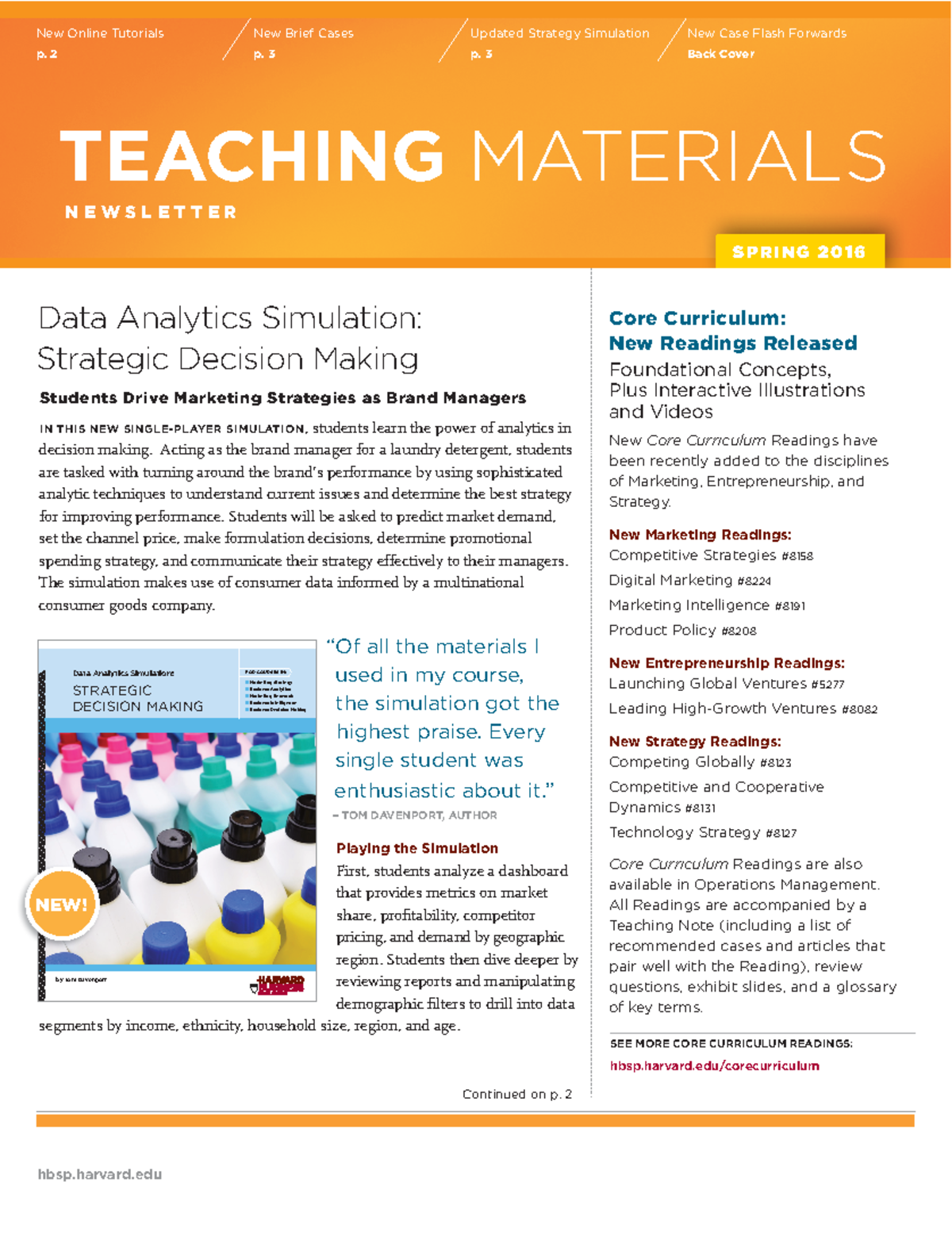 19590 TMN Spring 2016: Data Analytics Simulation Overview - Studocu