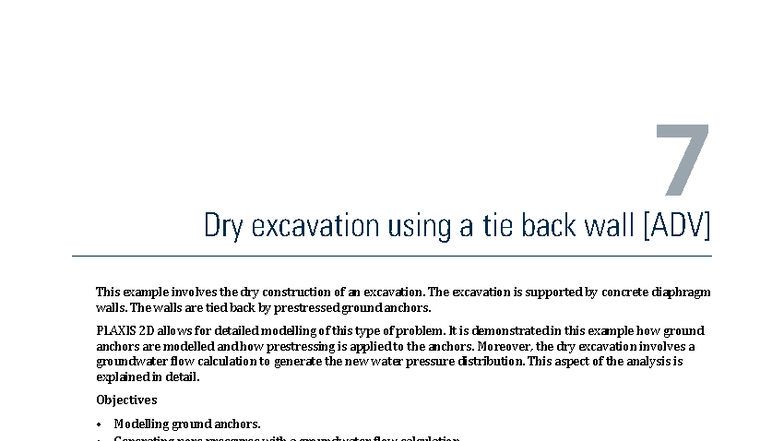 PLAXIS 2D 2024.2 Tutorial: Dry Excavation with Tie Back Walls [ADV ...