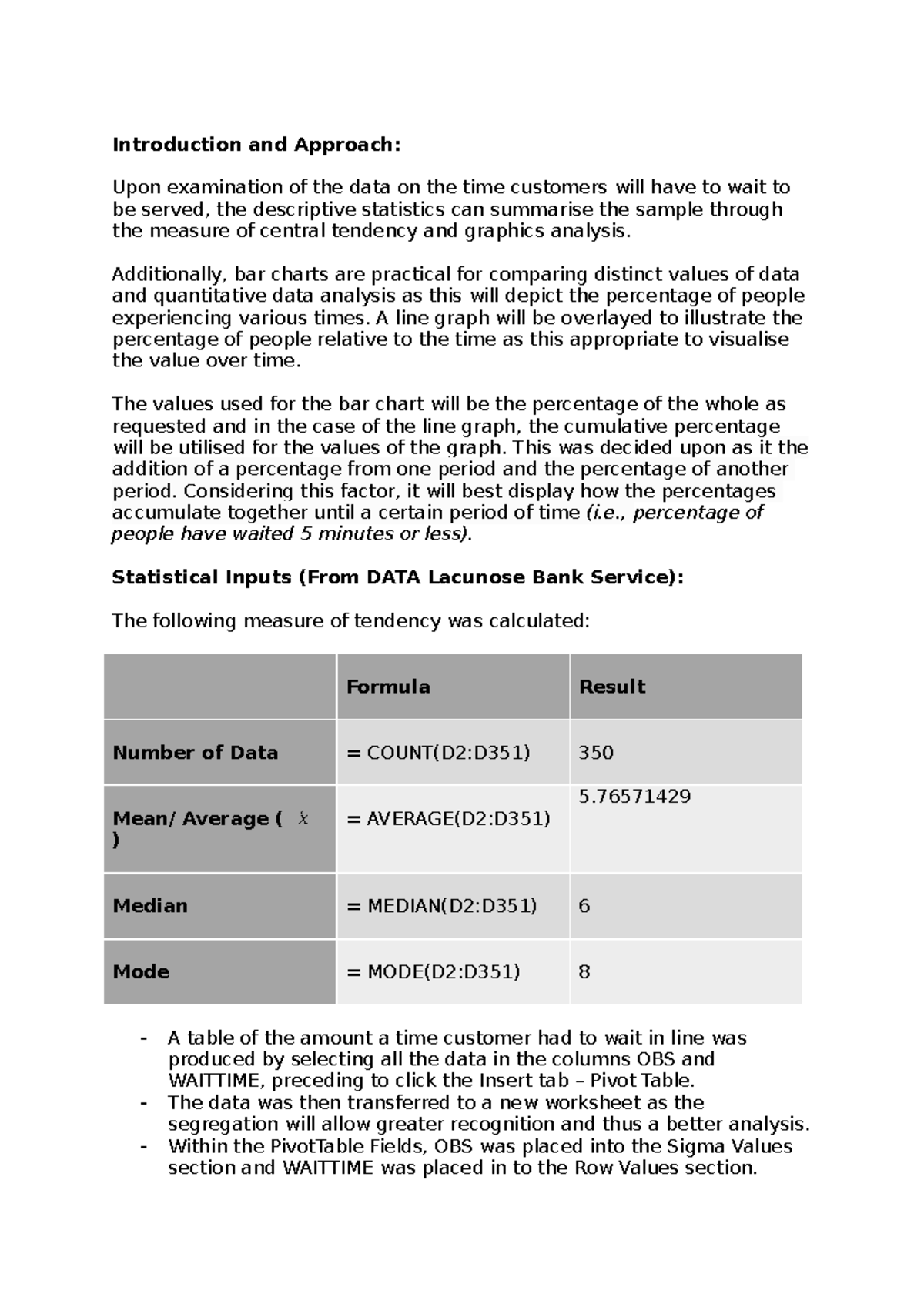 Business Statistics Group Assignment Question 3 - Introduction and ...