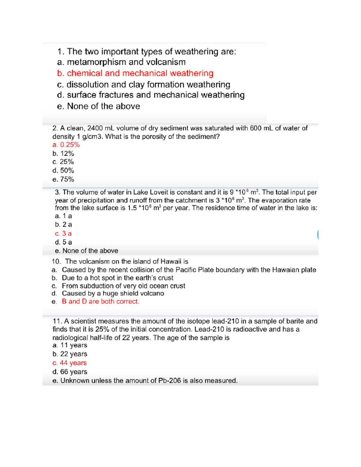 Final Exam Practice Problems for GEO1111 - Study Guide - Studocu