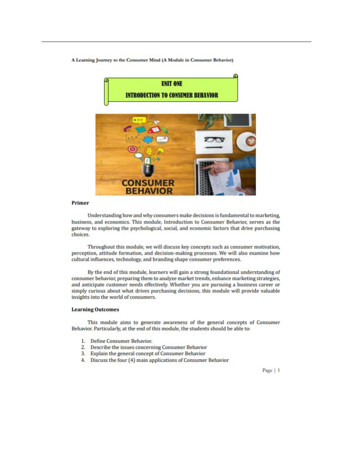 Module 1: Understanding Consumer Behavior in Marketing and Business ...