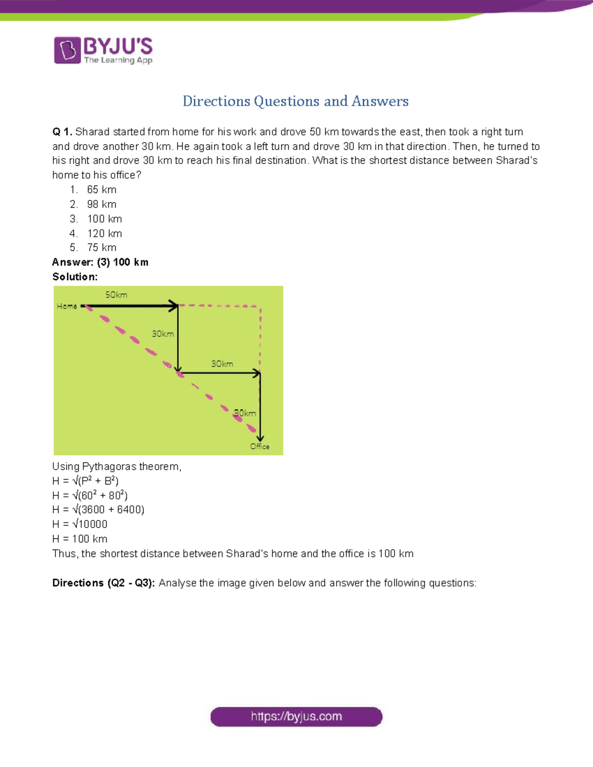 Direction Questions and Answers: Problem Solving Guide - Studocu