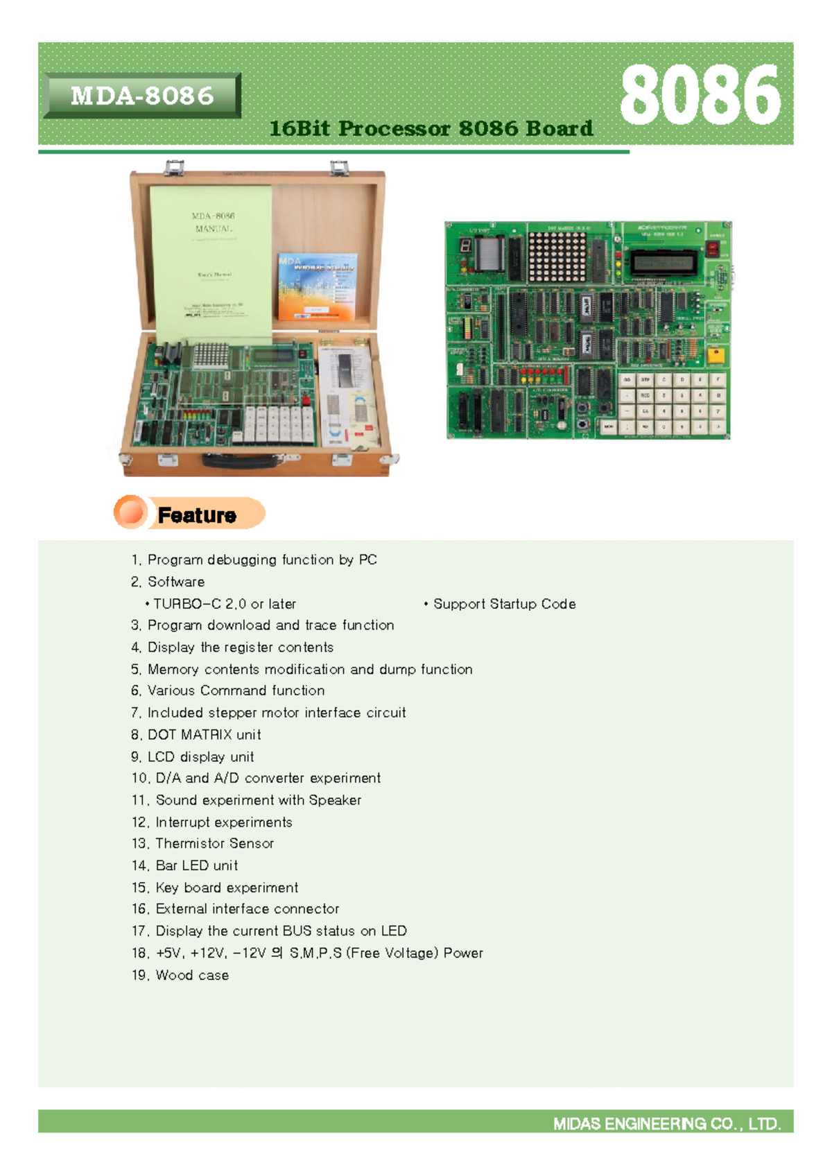 MDA 8086 Microprocessor Kit: Features and Specifications Overview - Studocu