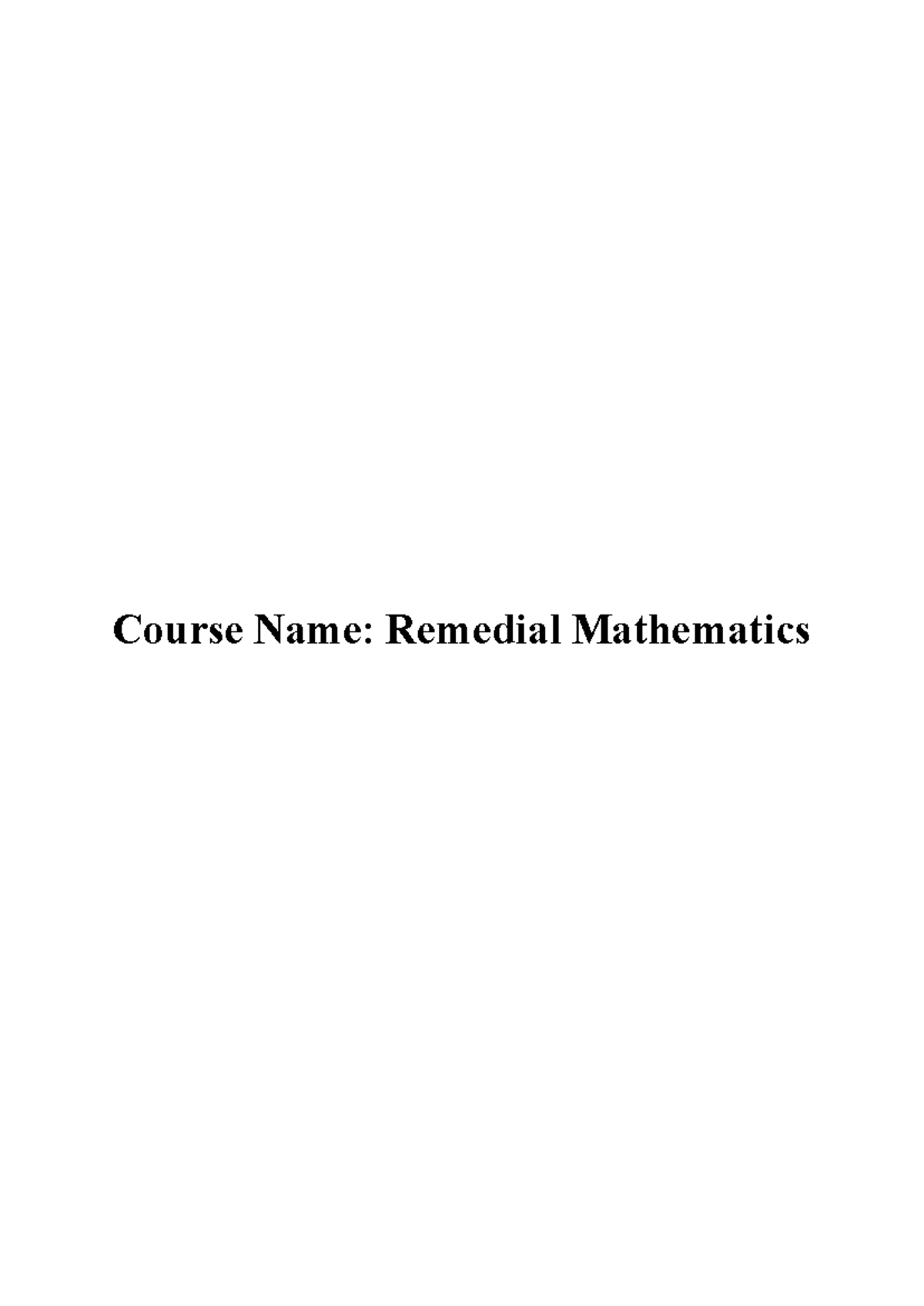 Remedial Mathematics: Partial Fractions & Logarithms Notes - Studocu