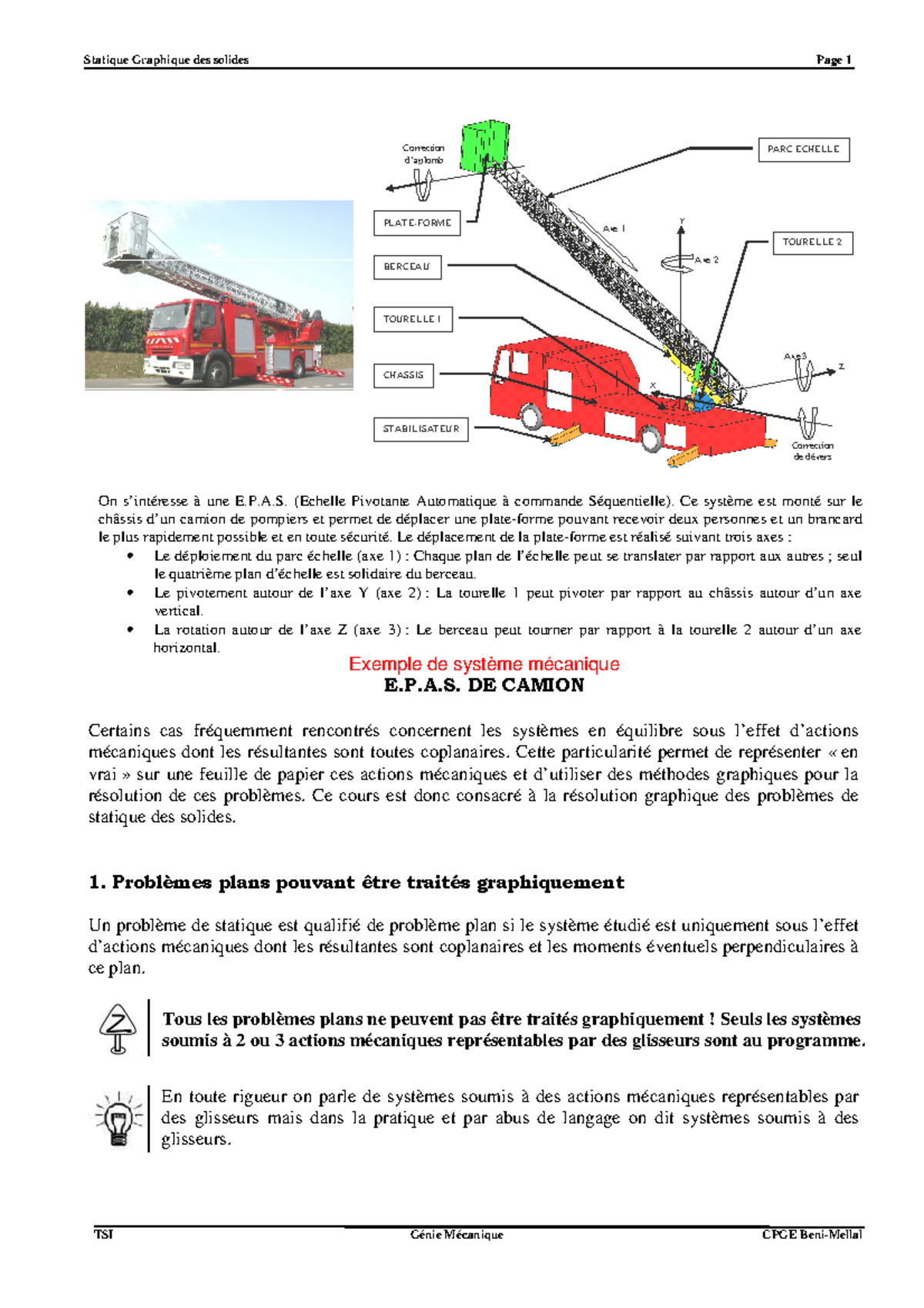 Cours 093 : Statique Graphique des Solides - Équilibre et Résolution ...