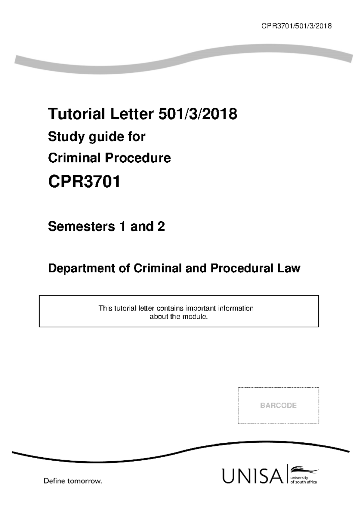 CPR3701 Study Guide: Understanding South African Criminal Procedure ...