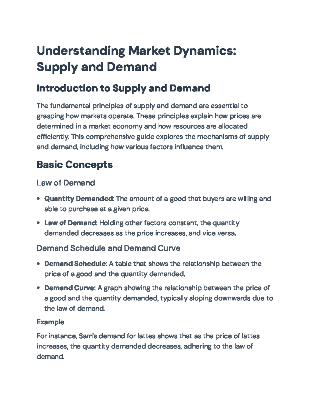Understanding Market Dynamics: Key Principles of Supply and Demand ...