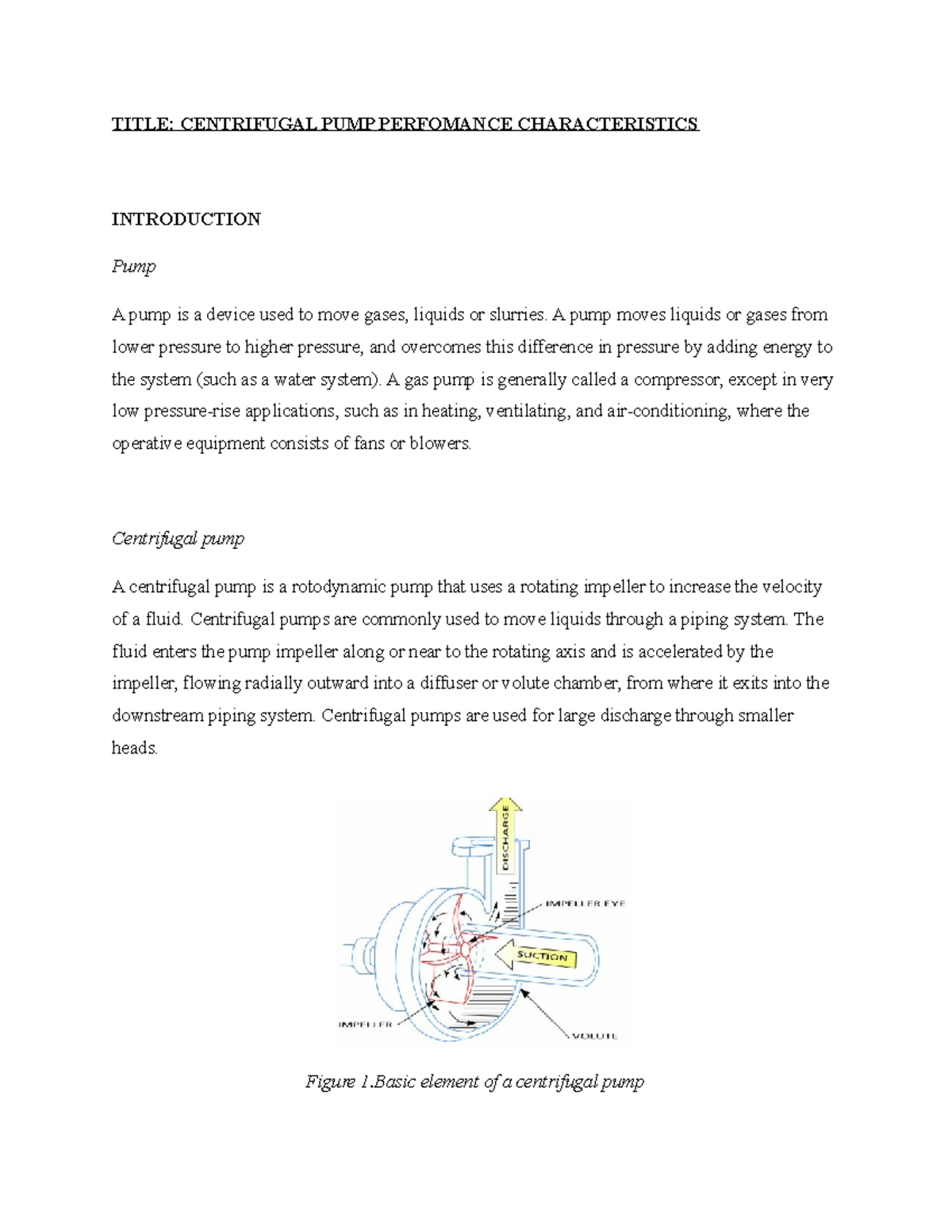 Centrifugal Pump Performance Analysis Lab Report (76214761) - Studocu