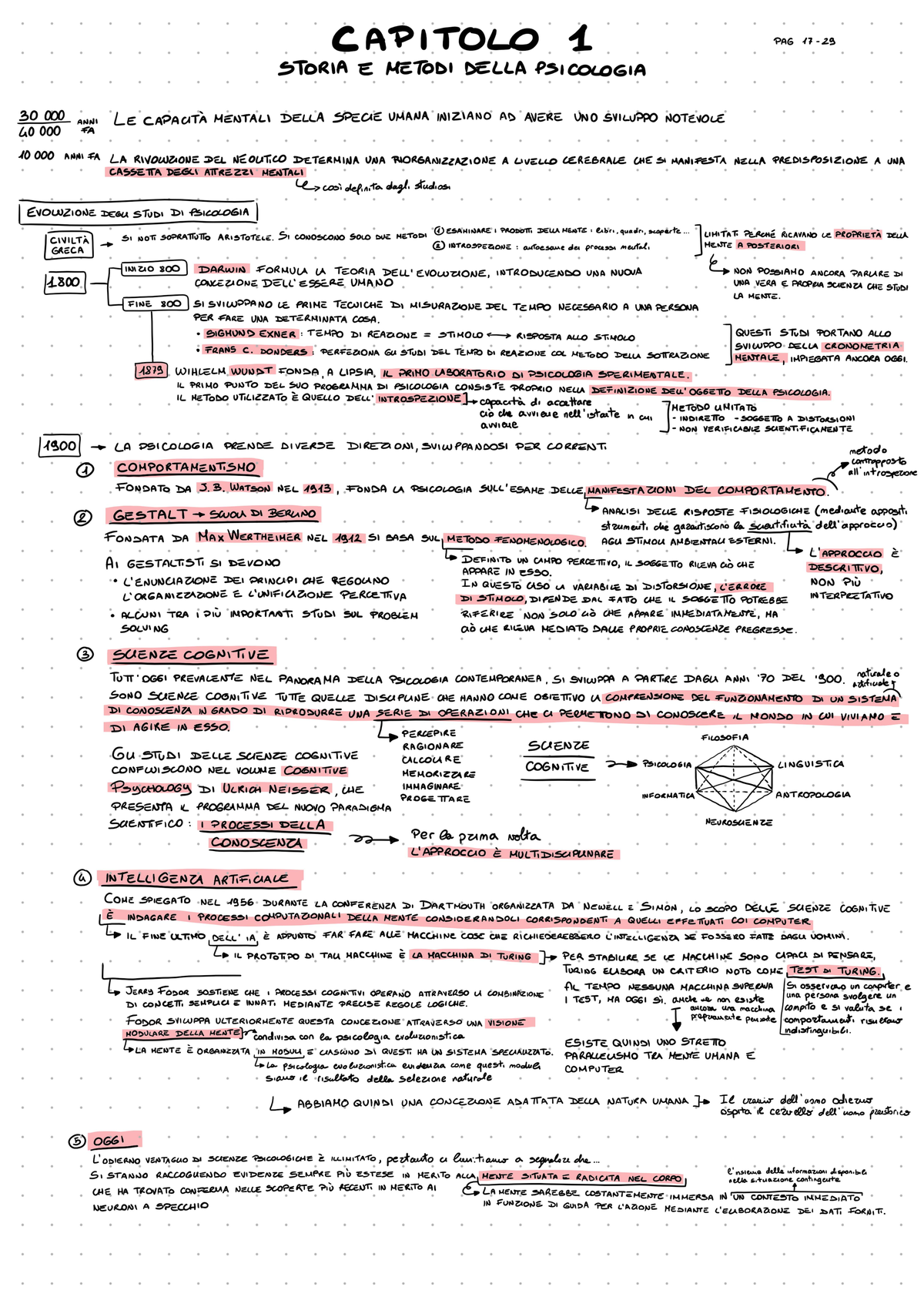 Fondamenti di Psicologia Generale: Mappe Concettuali e Temi Chiave - Document Preview