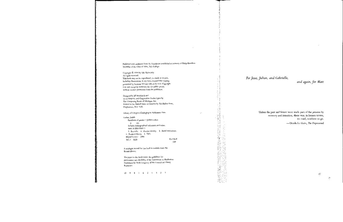 Lorber The Social Construction of Gender - Published with assistance ...