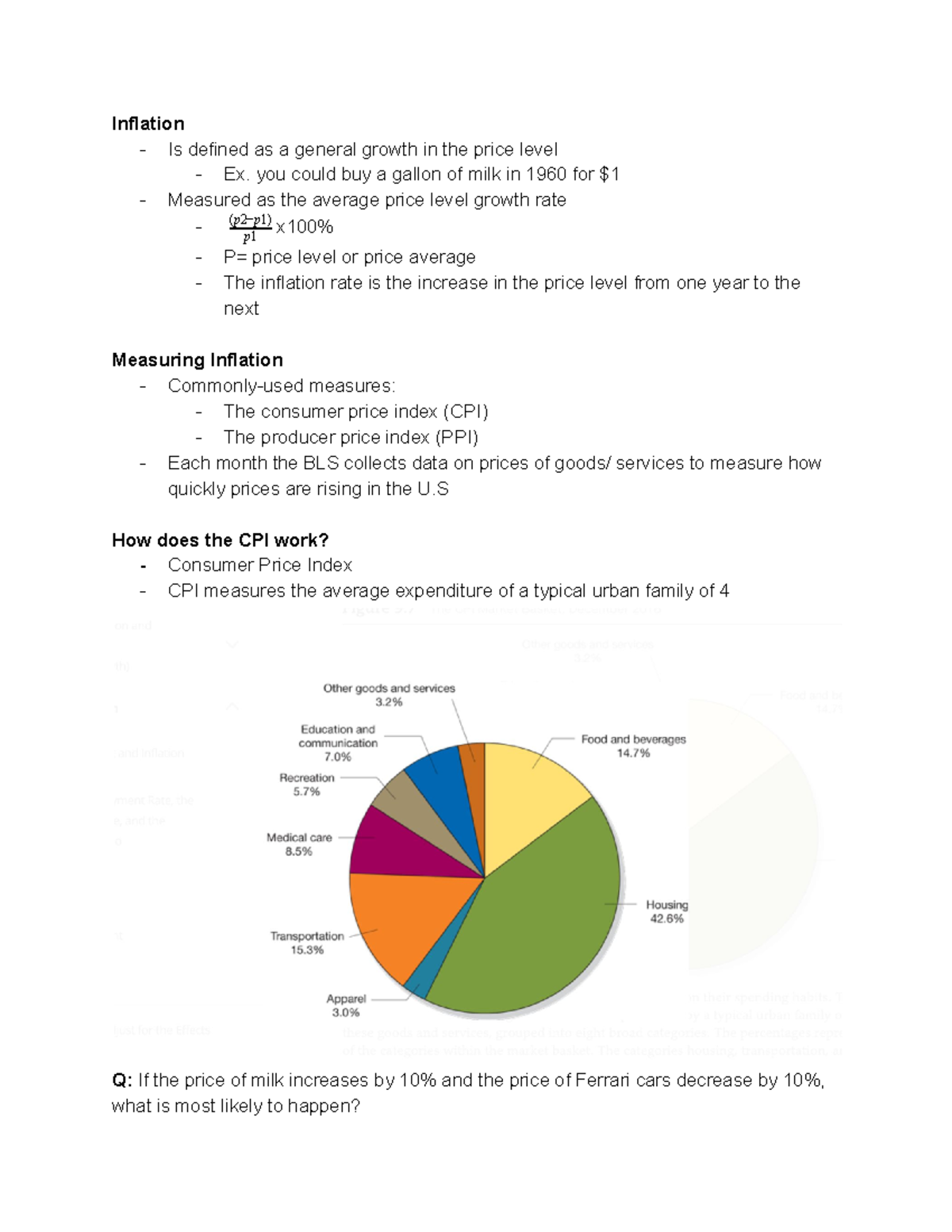 Econ 9.2 Inflation - Inflation - Is defined as a general growth in the ...