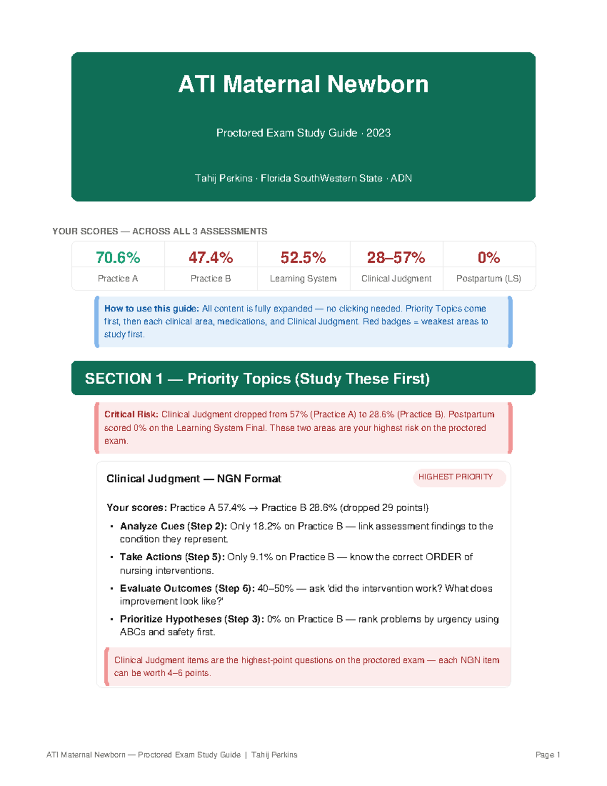 ATI Maternal Newborn Proctored Exam Study Guide 2023 - Studocu