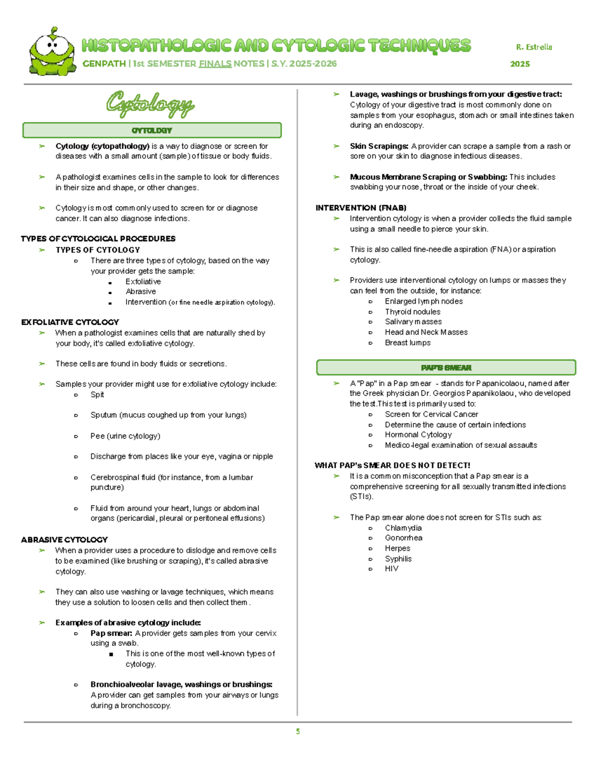 Genpath 1st Sem Final Exam Notes on Cytology and Post-Mortem Changes ...