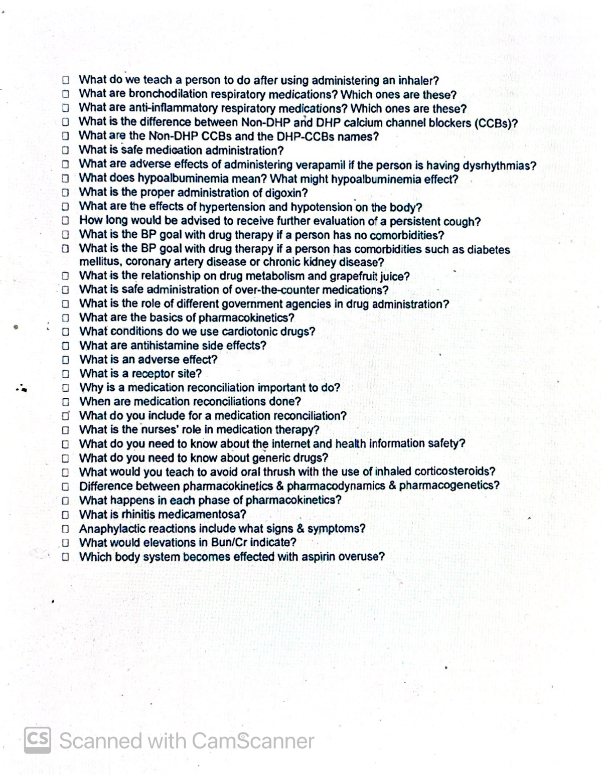 Final Exam Study Guide for Course CODE 101: Pharmacology Essentials ...