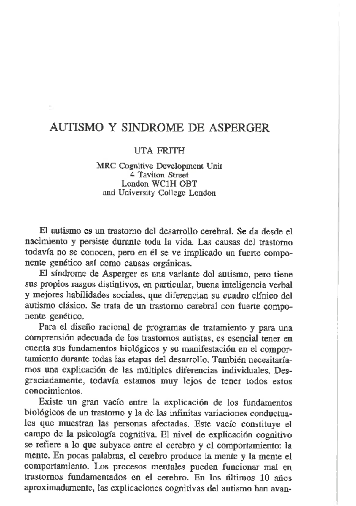 Autismo y sindrome de asperger - AUTISMO Y SINDROME DE ASPERGER UTA ...