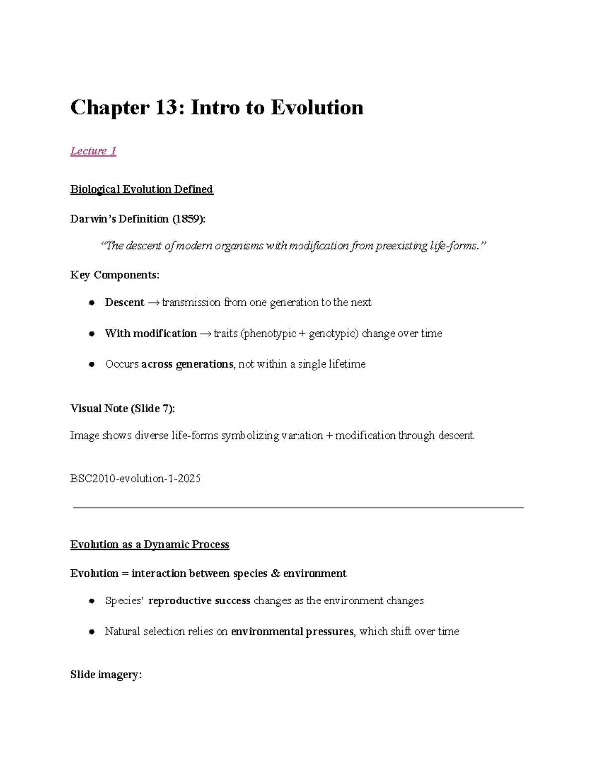Bio 1 Exam 3 Review: Key Concepts in Biological Evolution - Studocu