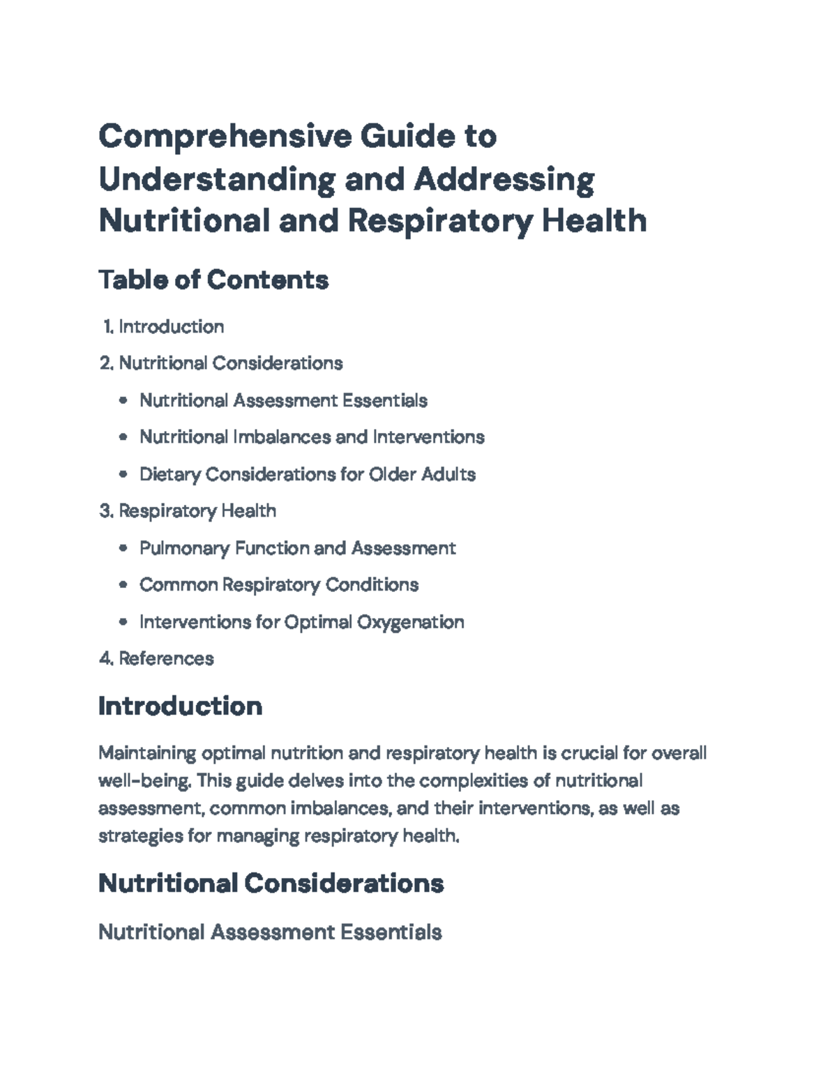 NUTR 101: Nutritional & Respiratory Health Practical Guide for ...