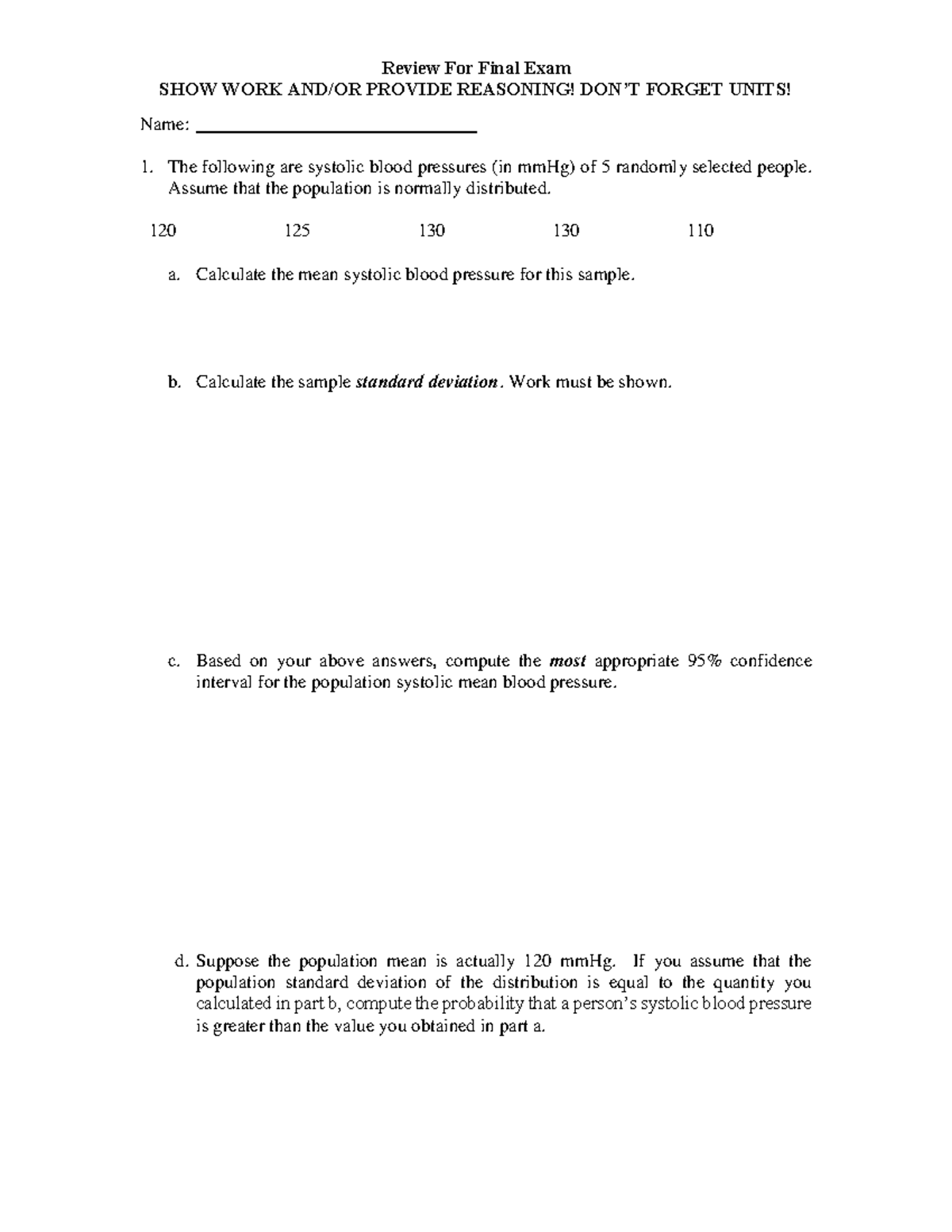 MATH 2300 Final Exam Practice Questions and Solutions Fall 2023 - Studocu