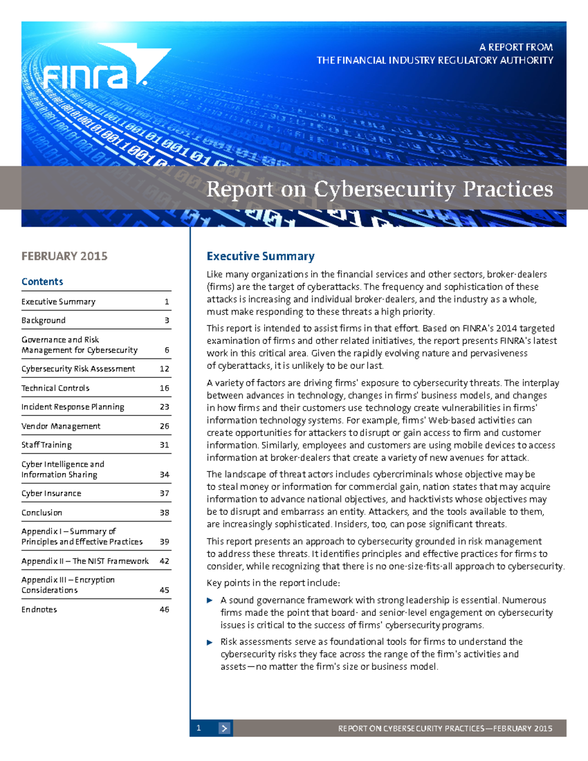 2.15 Finra Cybersecurity Report - A REPORT FROM THE FINANCIAL INDUSTRY ...