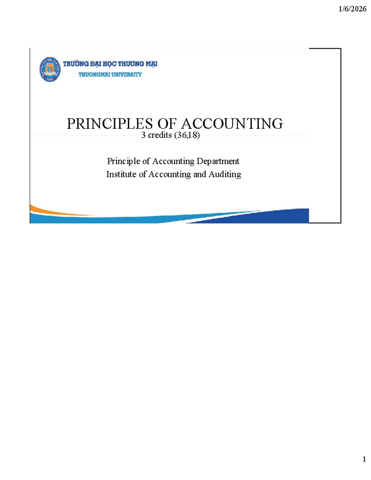 Principles of Accounting (ACC 101) Course Overview and Learning ...
