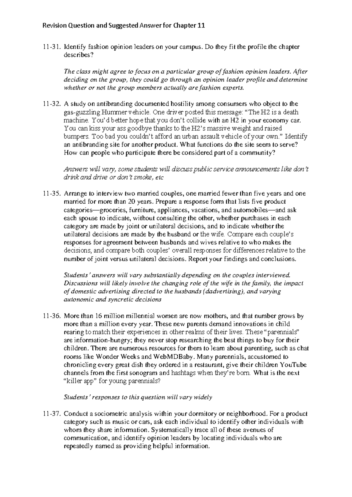 Chapter 11 - for reference - Revision Question and Suggested Answer for ...