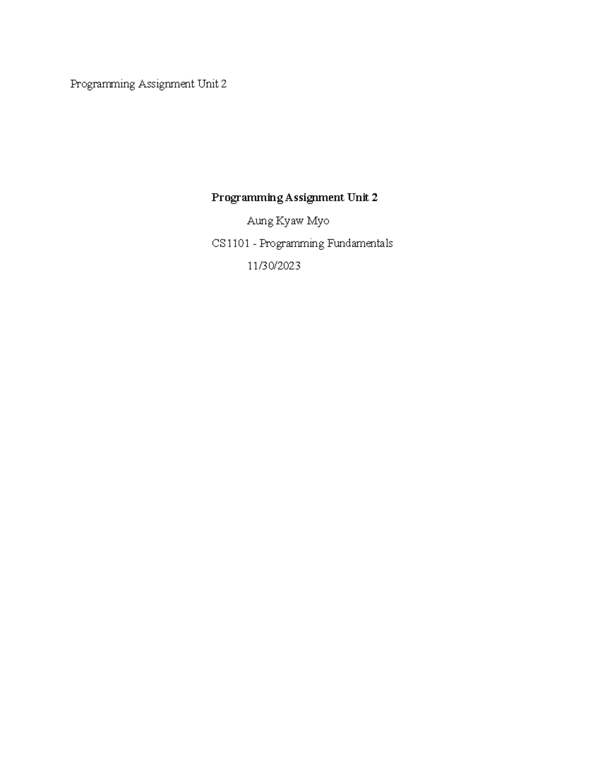 CS1101 - Programming Fundamentals: Assignment 2 - Circle Circumference ...
