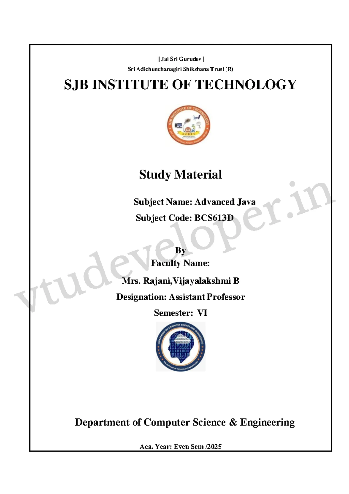BCS613D Advanced Java Study Material: Exploring Swing Components and ...