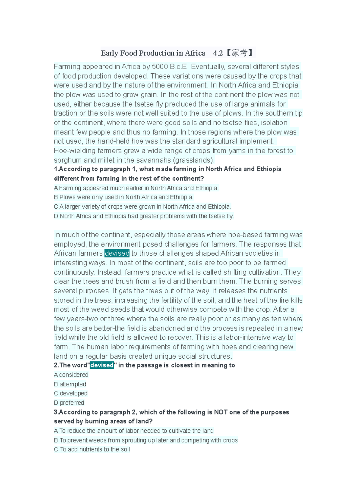 Early Food Production in Africa: Farming Practices and Challenges (2025 ...