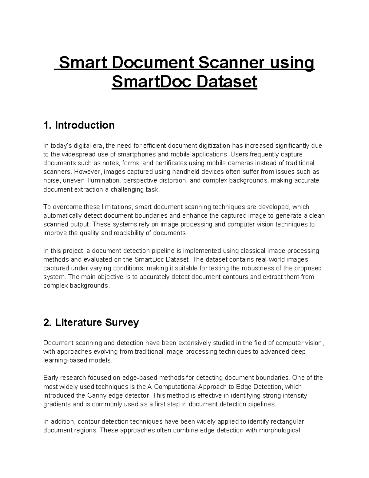 Smart Document Scanner: Analysis of SmartDoc Dataset Techniques - Studocu