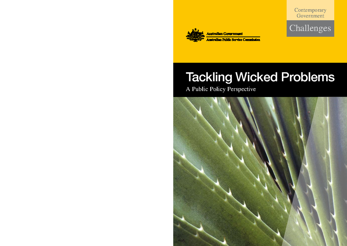 Addressing Wicked Problems in Public Policy - APS Challenges - Studocu