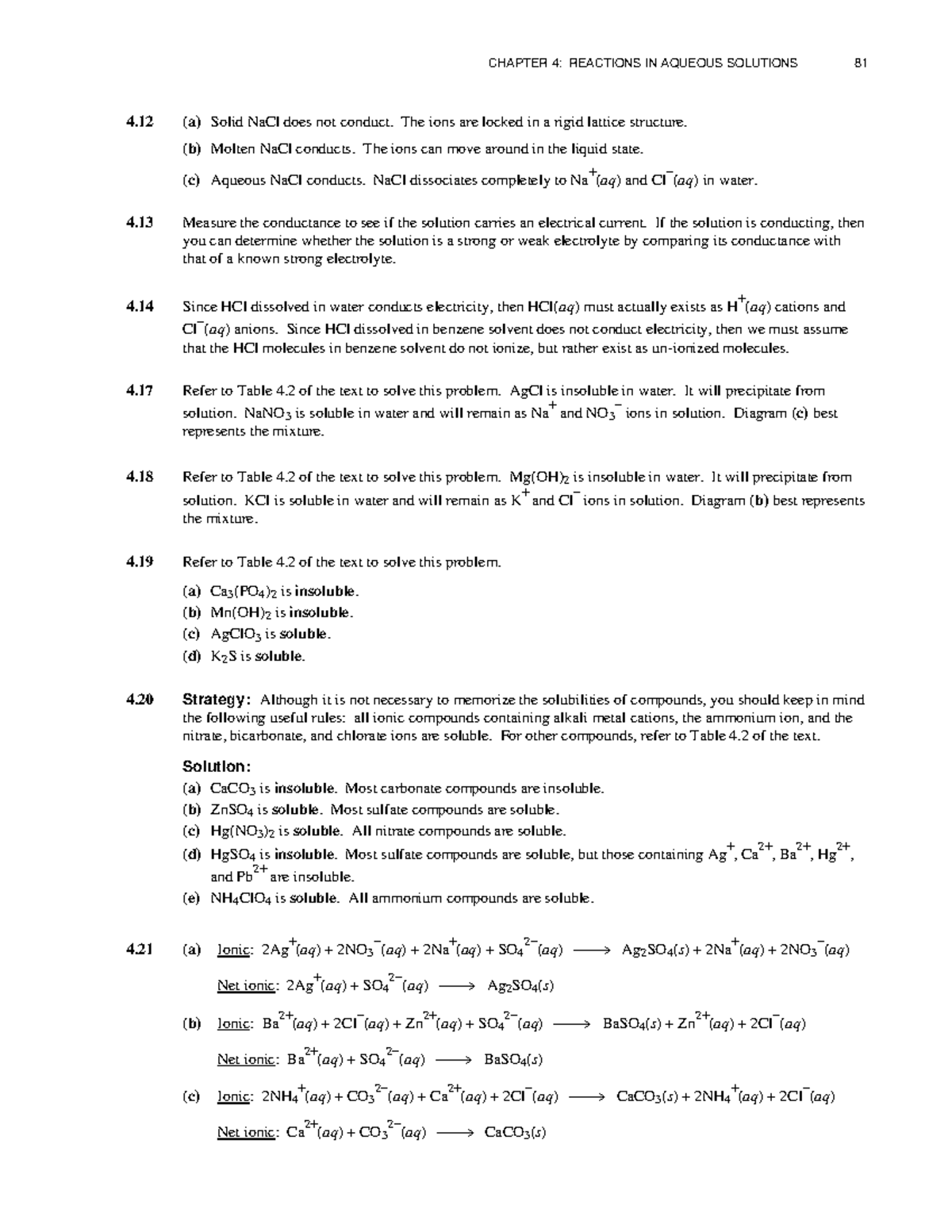 CH 4: Reactions in Aqueous Solutions - Chemistry 10th Ed. Solutions ...