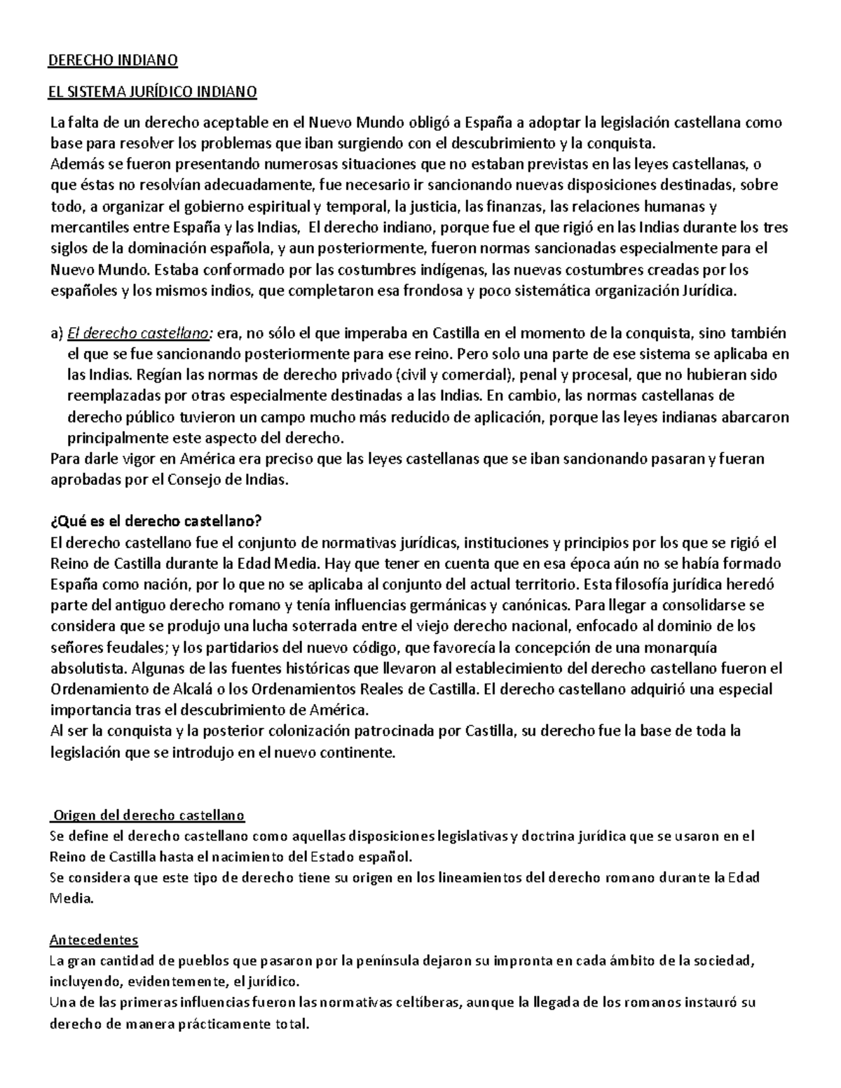 Derecho Indiano y Castellano: Un Análisis del Sistema Jurídico Imp ...