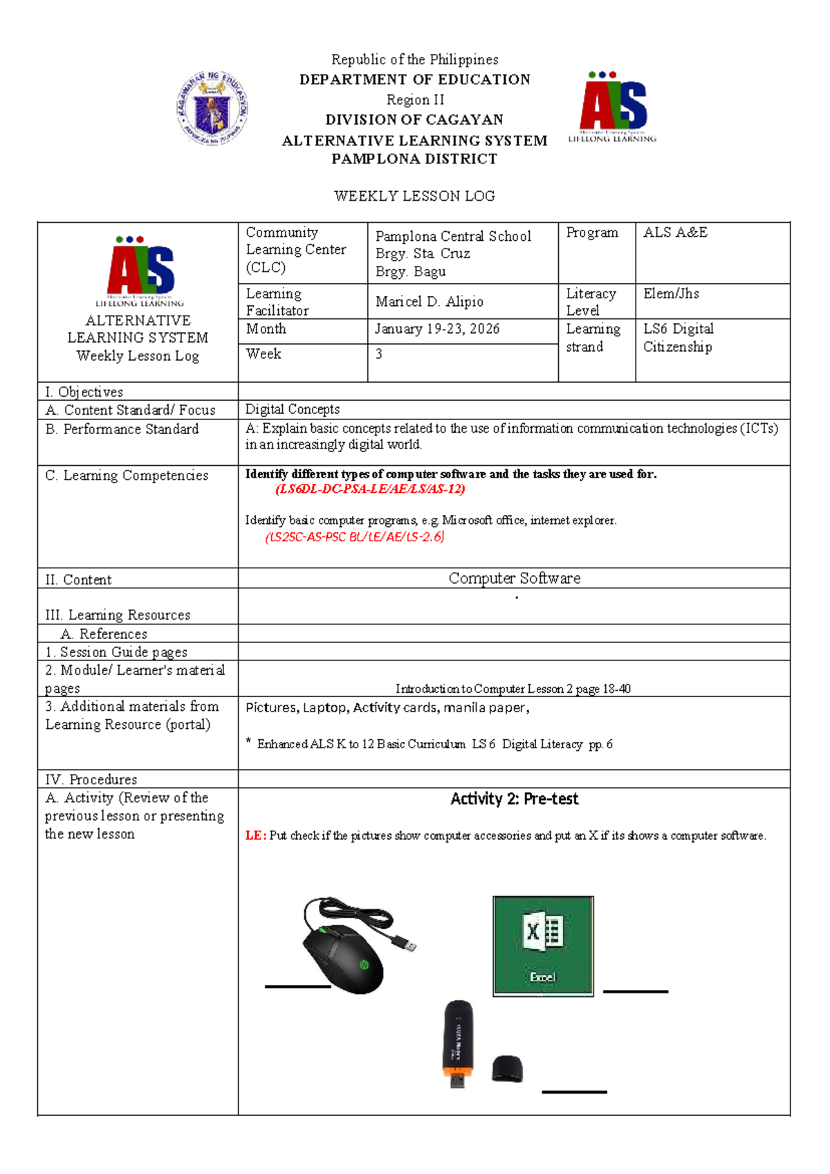 WLL LS6: Introduction to Computer Software Lesson Plan - Studocu