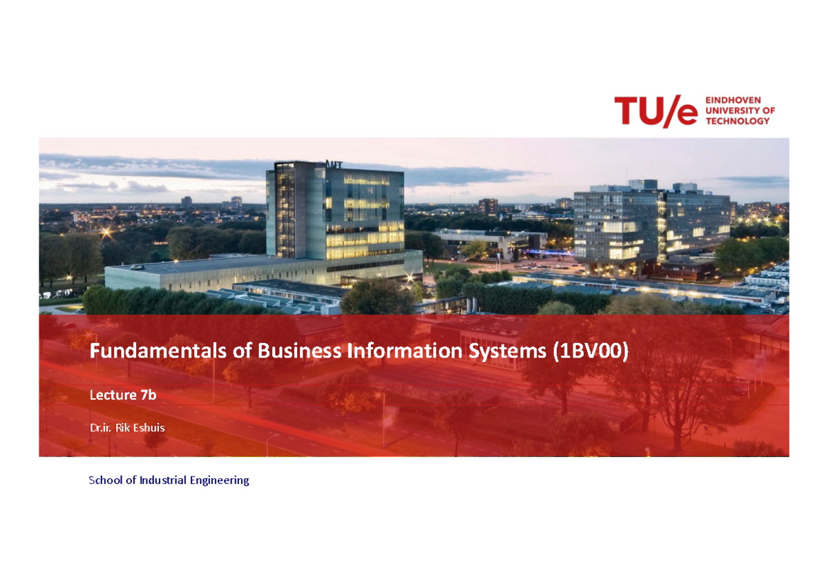 1BV00 - Lecture 7b: Business Information Systems Essentials - Studeersnel