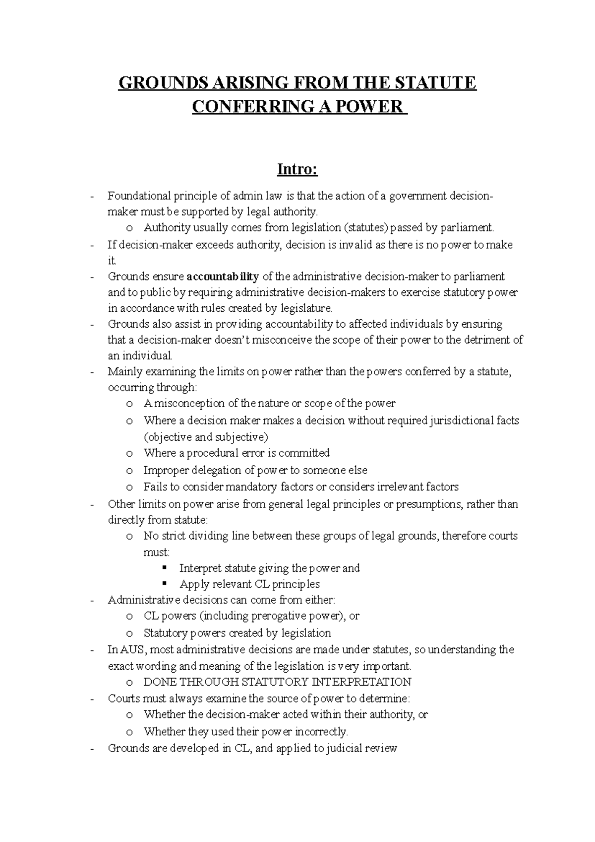 Judicial Review: Grounds of Review in Administrative Law (LAW 101 ...