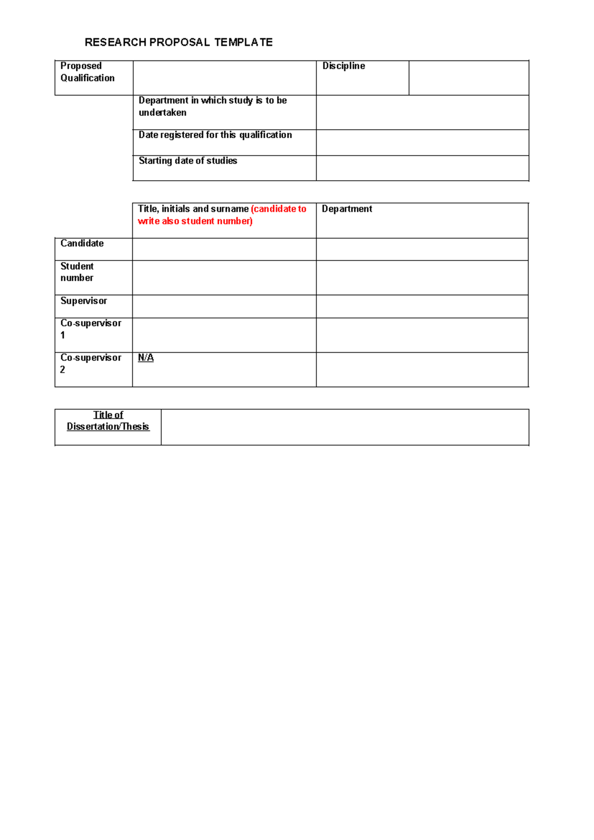 Research Proposal Template for GIS Education Challenges in South Africa ...