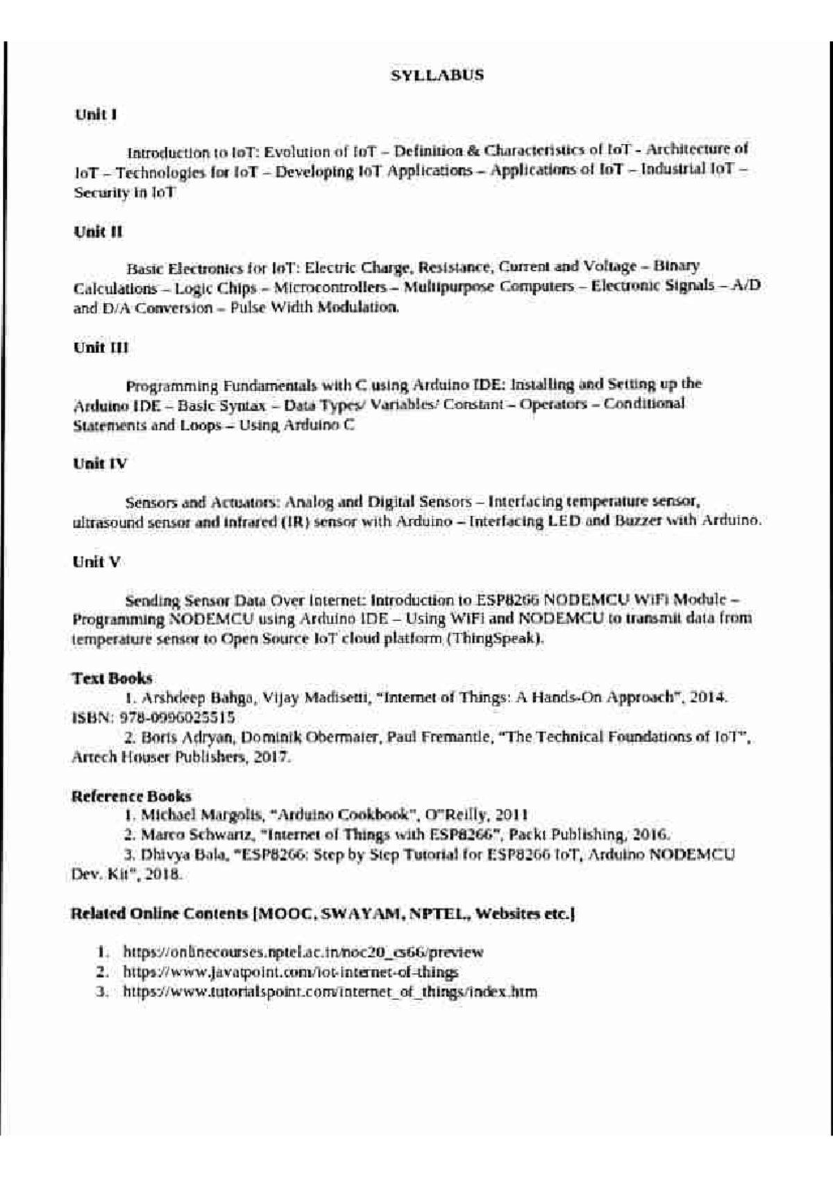 IOT 101: Syllabus Overview and Key Concepts in IoT Development - Studocu