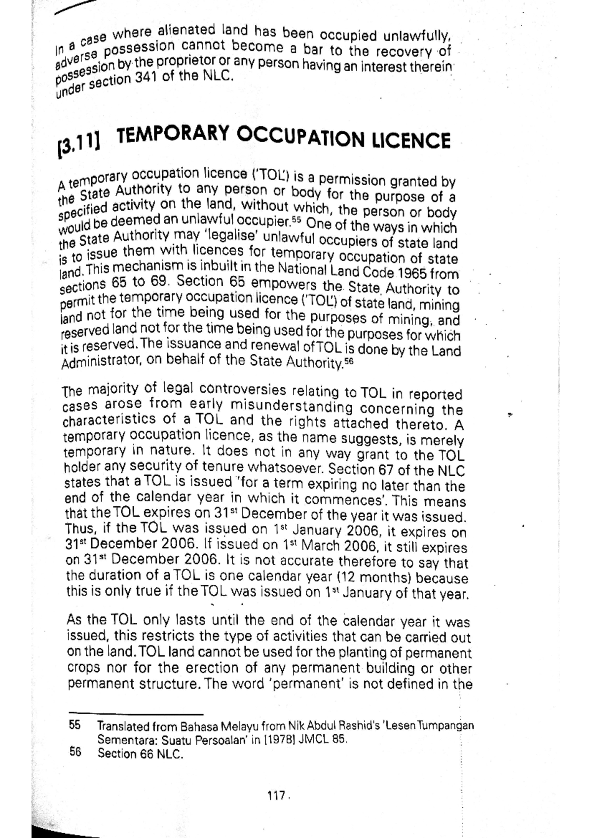 TEmporary occupation licence - Land Law - Studocu