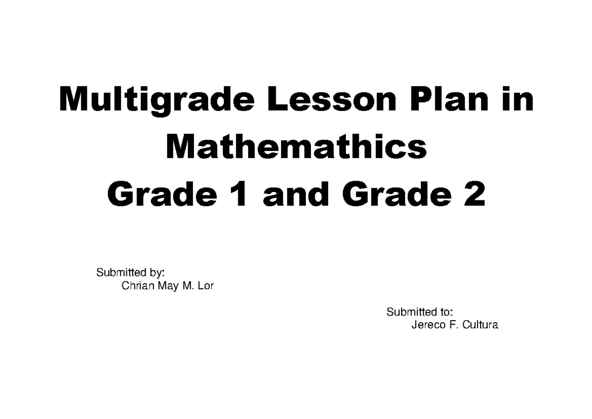 Final-Multigrade-Lp - Detailed Lesson Plan in Multigrade Classroom ...
