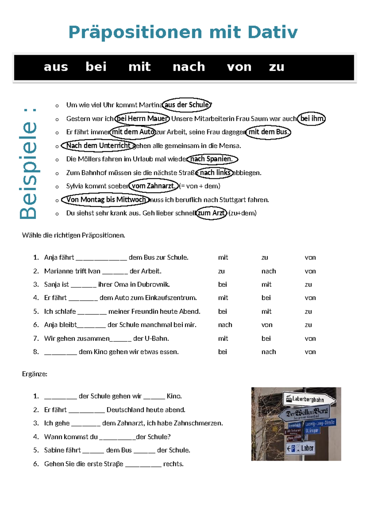 Praepositionen-mit-dativ-arbeitsblatter-grammatikerklarungen 4197 ...