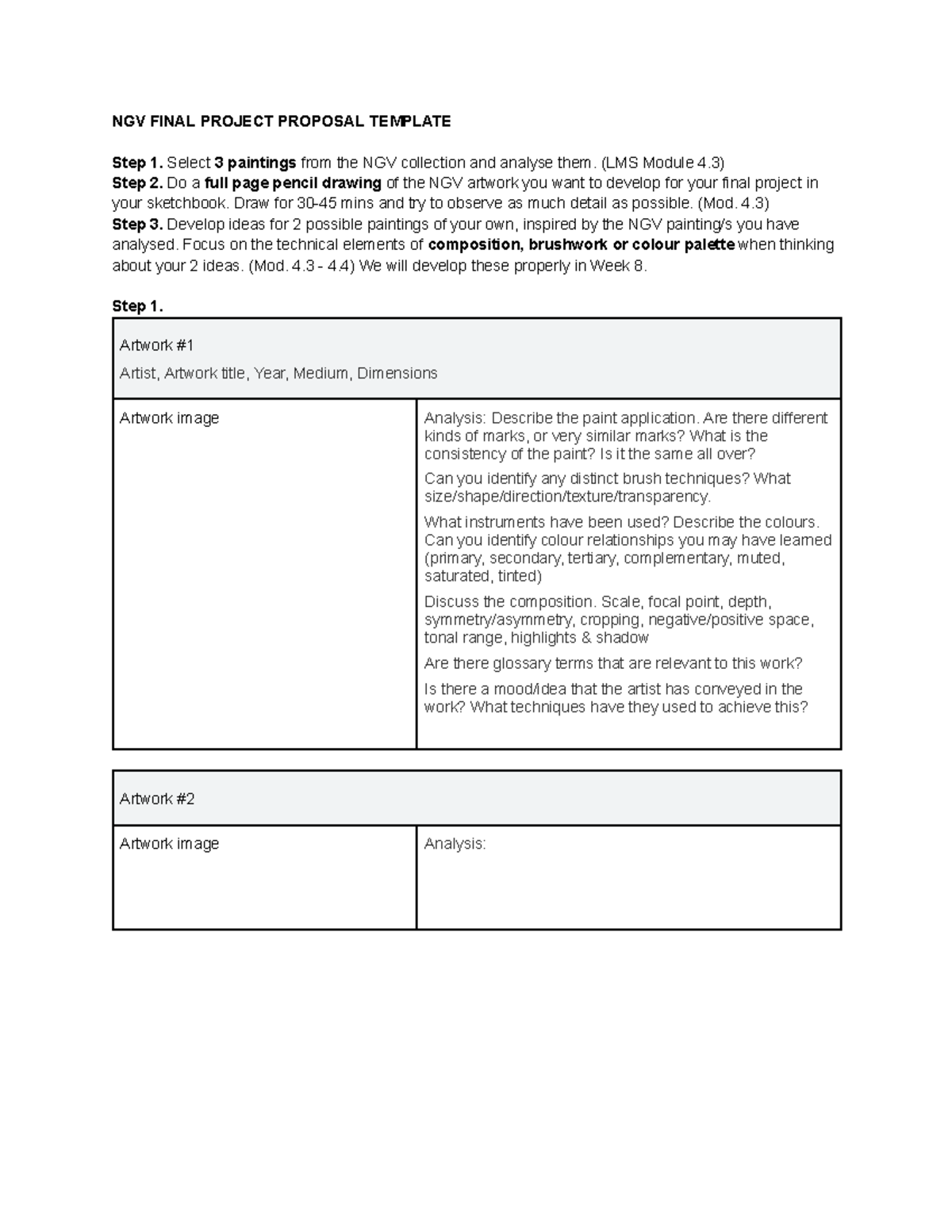 Final Project NGV template 1 - NGV FINAL PROJECT PROPOSAL TEMPLATE Step ...