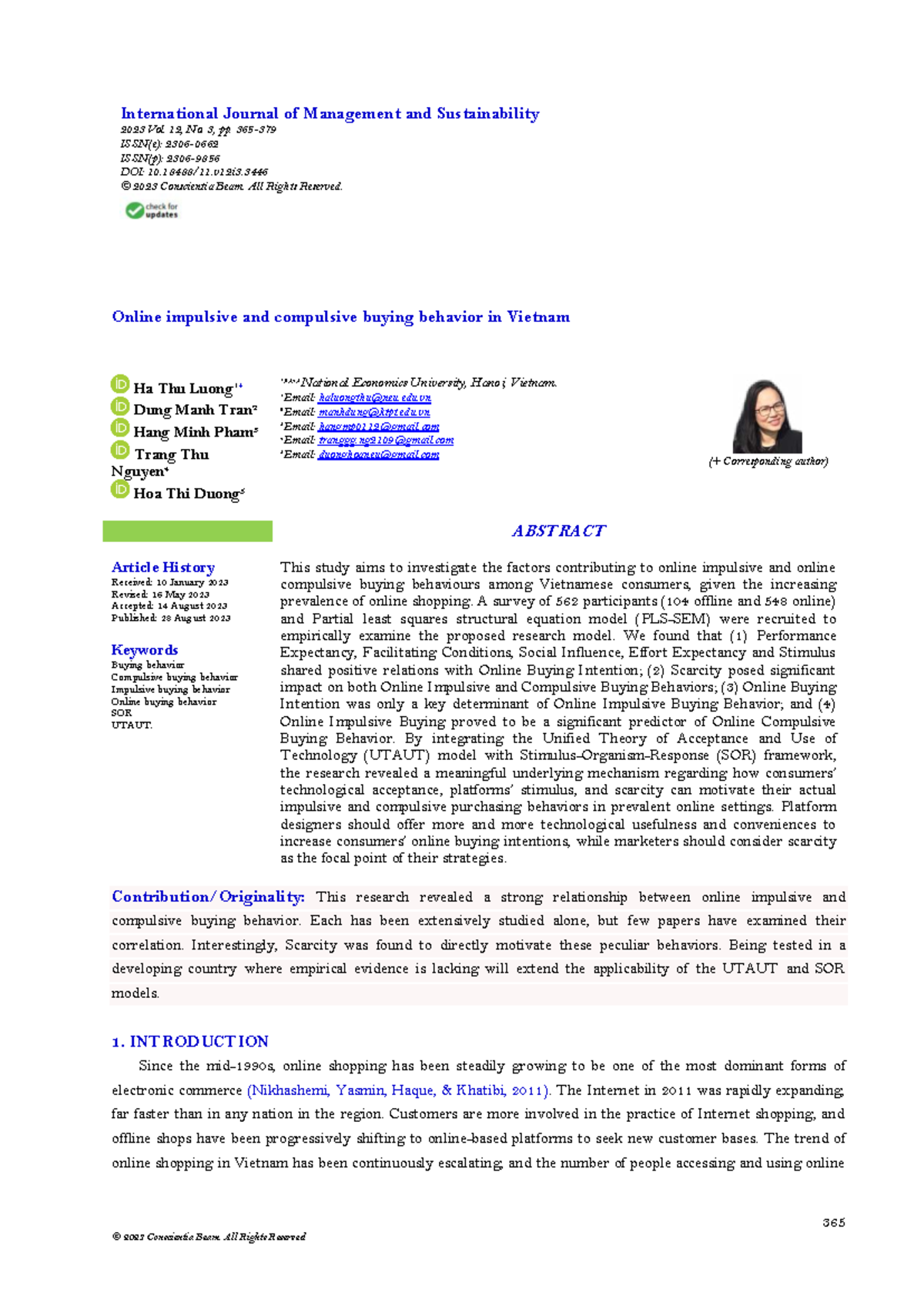 Online Impulsive and Compulsive Buying Behavior in Vietnam: A Study on ...