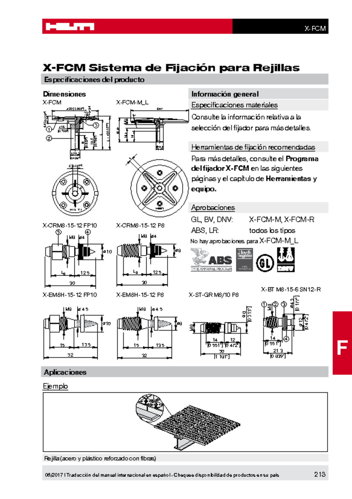 Hilti X-FCM - Manual de Especificaciones y Fijación - Studocu