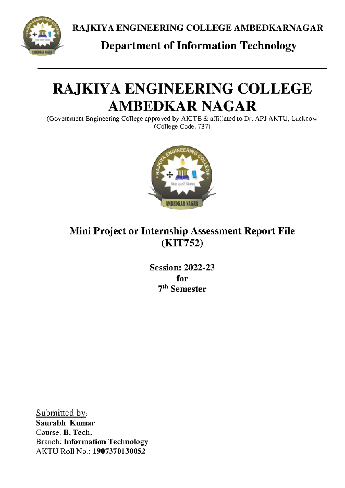 Java Programming Internship Report (KIT752) - 7th Semester Insights ...