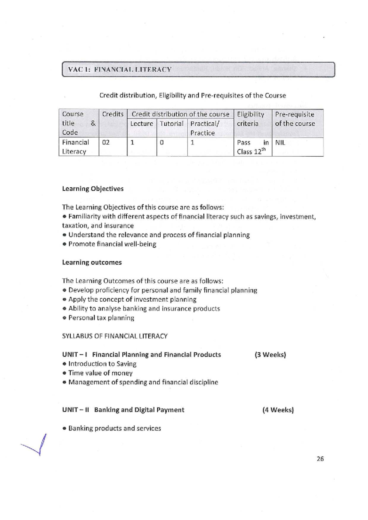 VACI: Financial literacy course overview and eligibility criteria - Studocu